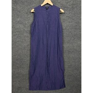 Eileen Fisher Womens Size Small Chambray‎ Midi Shirt Dress Minimalist Vacation
